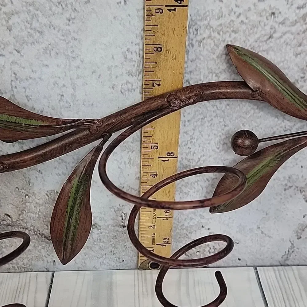 Wine Rack Holder Decorative Metal Leaf and Vine Pattern